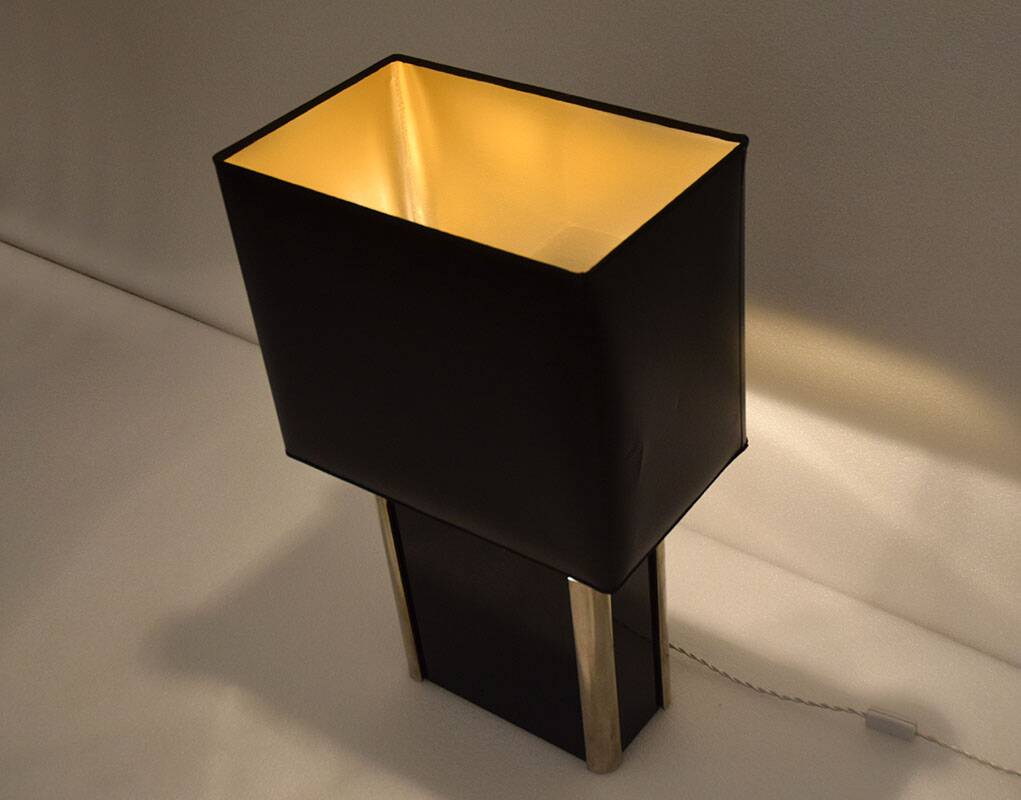 Romeo Rega plexiglass and metal table lamp, 1970s