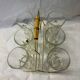 Set of 6 lemonade glasses with brass support