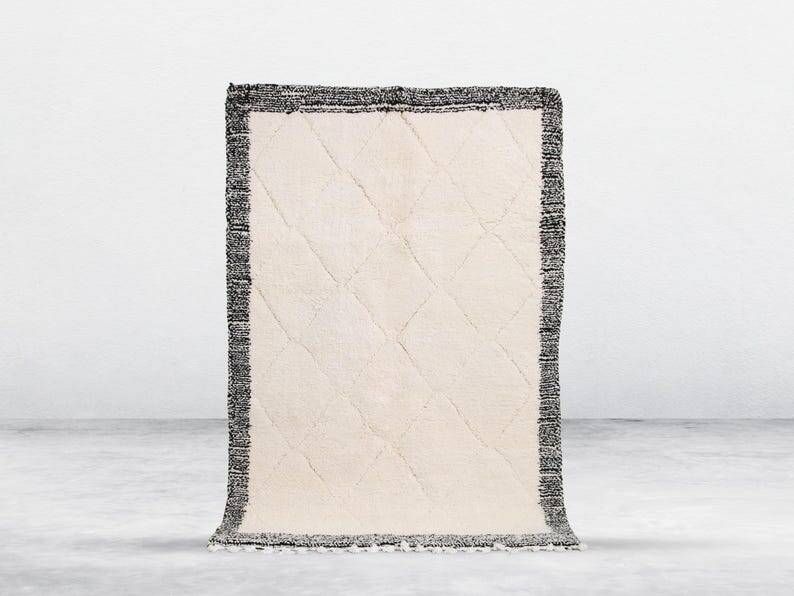 Moroccan rug: berber rug, black and white moroccan, beni ourain, 150/250