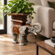 Elephant side table – leopard pattern – Jansen style 1970