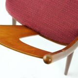 Elegant Dining Chairs In Wood And Pink Upholstery, Czechoslovakia 1960s, Se
