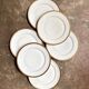 6 flat plates in white and gold Limoges porcelain