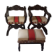 Fauteuils Dagobert XIX et un pouf.
