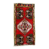 Small Vintage Turkish Rug 103x52 cm, Short Runner, Tribal, Shabby, Mini Carpet