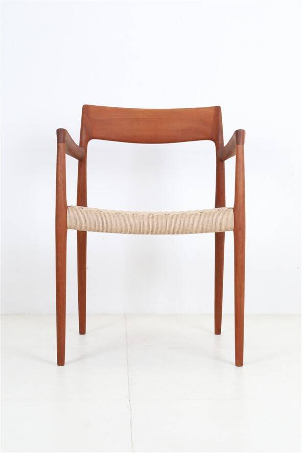 Armchair “#57” by Niels Otto Møller / Teak / Paper cord / Fully restored / 1960s / 1970s / Danish Modern Design