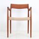 Armchair “#57” by Niels Otto Møller / Teak / Paper cord / Fully restored / 1960s / 1970s / Danish Modern Design