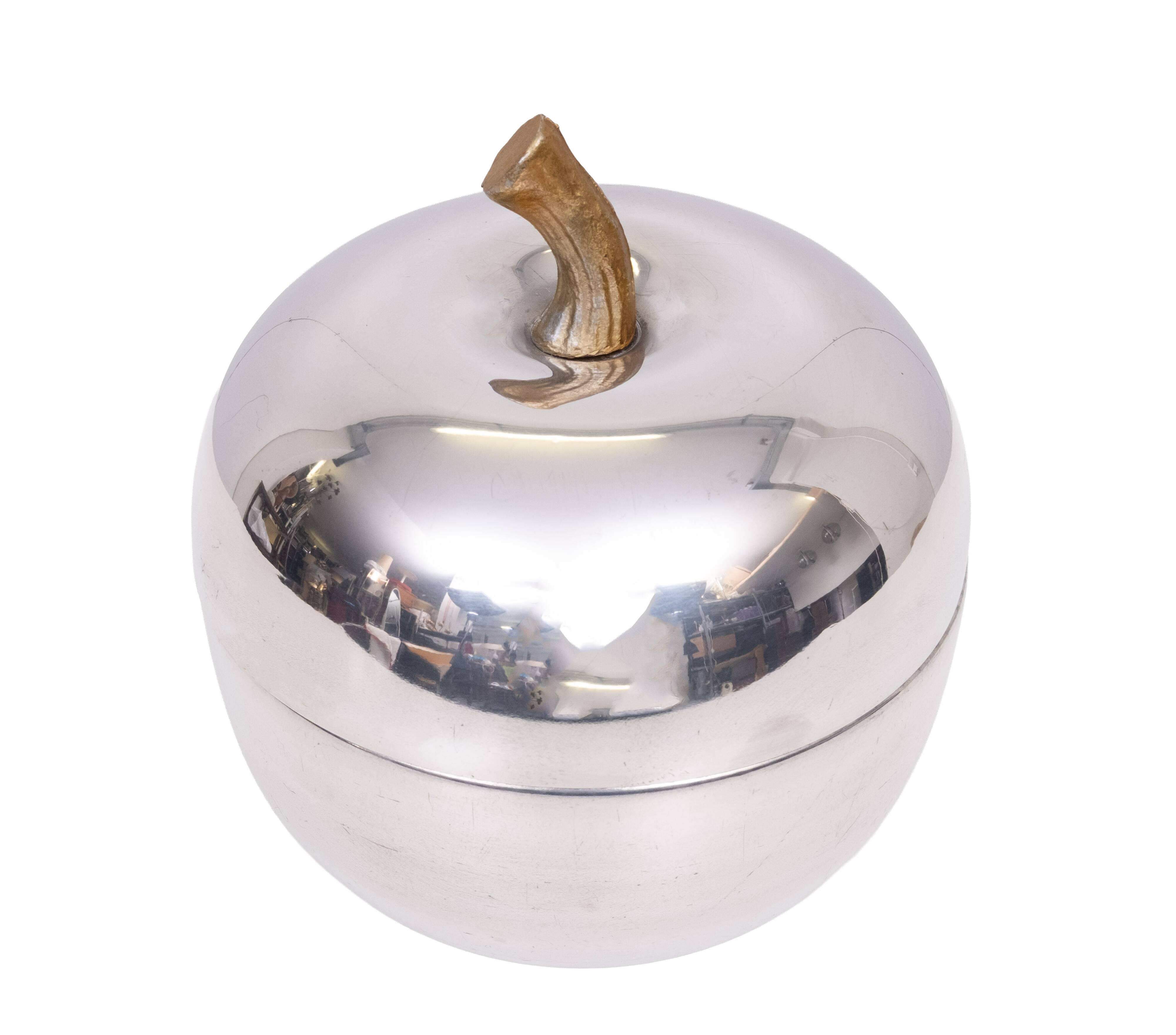 Iconic Aluminum apple Ice Bucket 1970s Italy