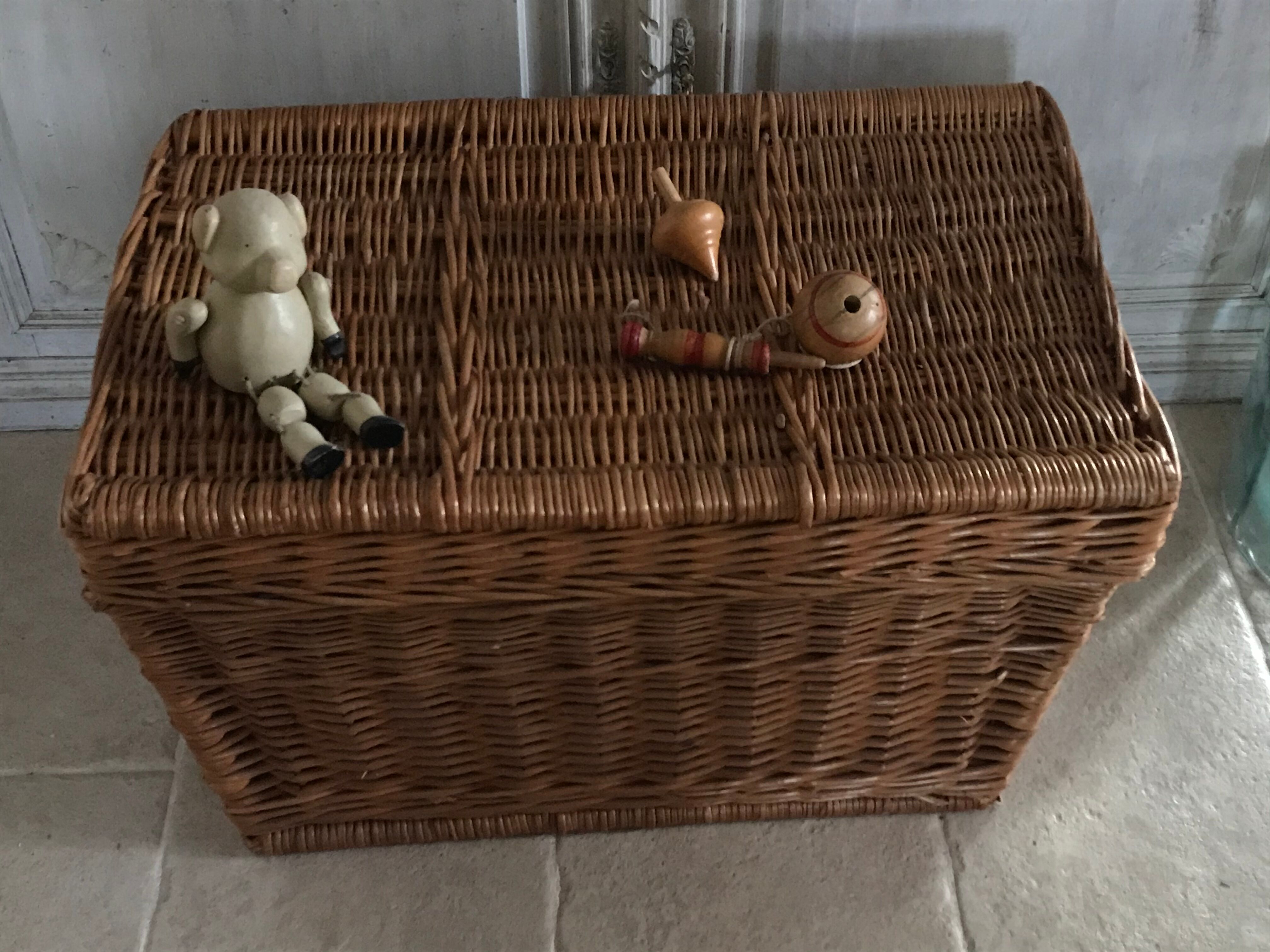 Vintage rattan trunk