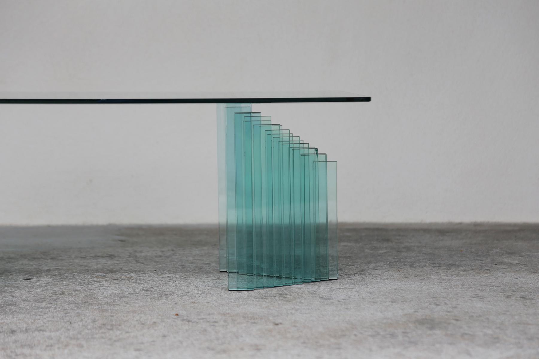 Vintage glass coffee table Italy