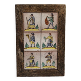 Composition of old Italian earthenware tiles