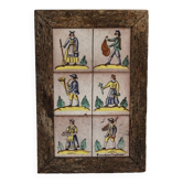 Composition of old Italian earthenware tiles