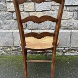 Provencal armchair, straw, vintage, early 20th century.