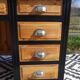 Restored antique pine desk, 9 drawers