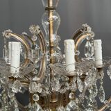 Hand-engraved solid crystal chandelier.