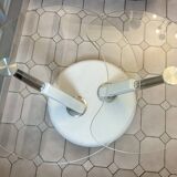 Vintage glass and chrome coffee table