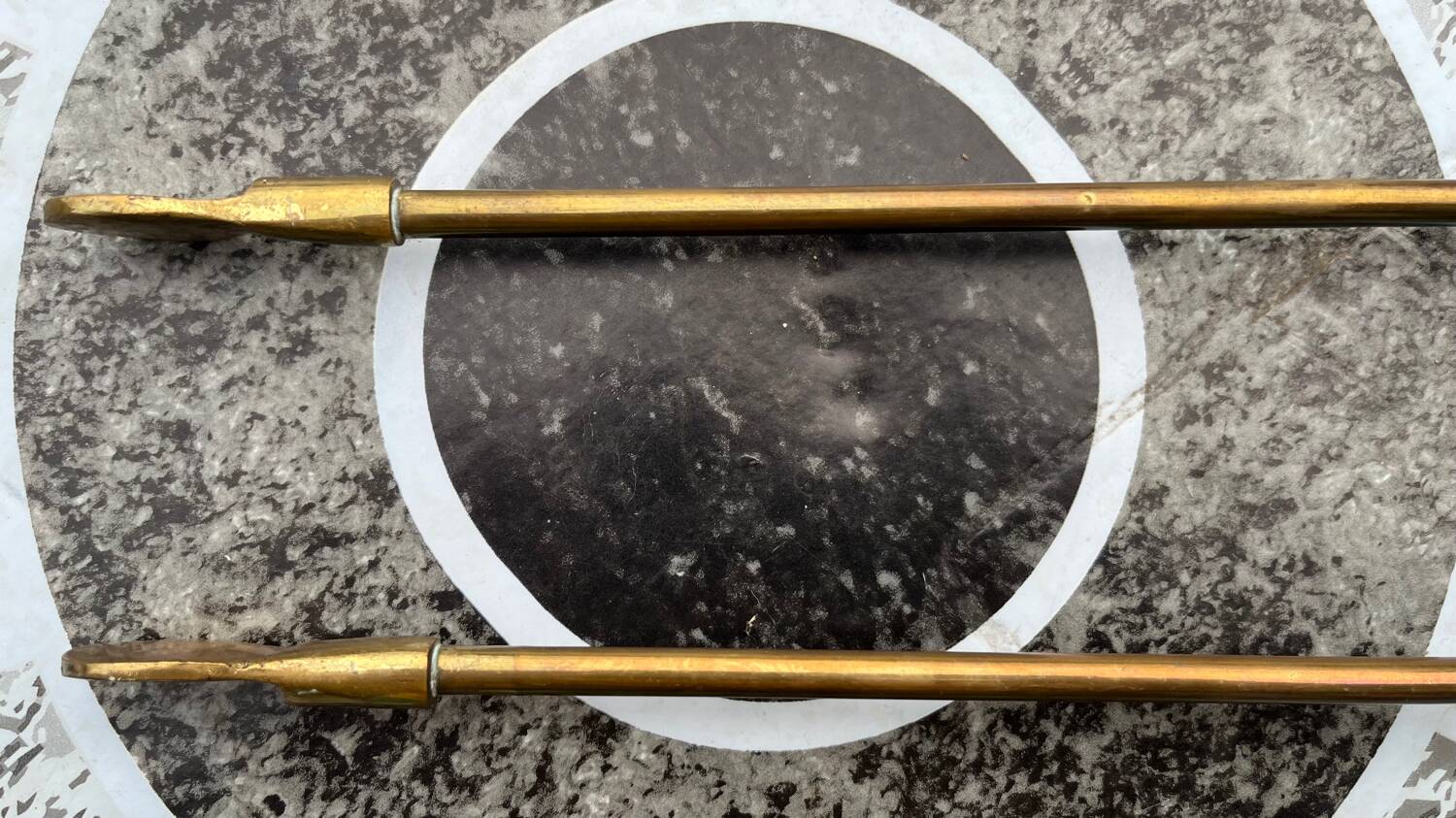 Old brass fireplace set