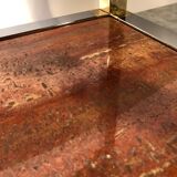 Italian rolling dessert table with two trays decorated with pink travertine