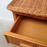 Rattan and wicker chest of drawers