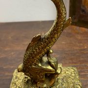 Bronze fish candlestick, late 19th century