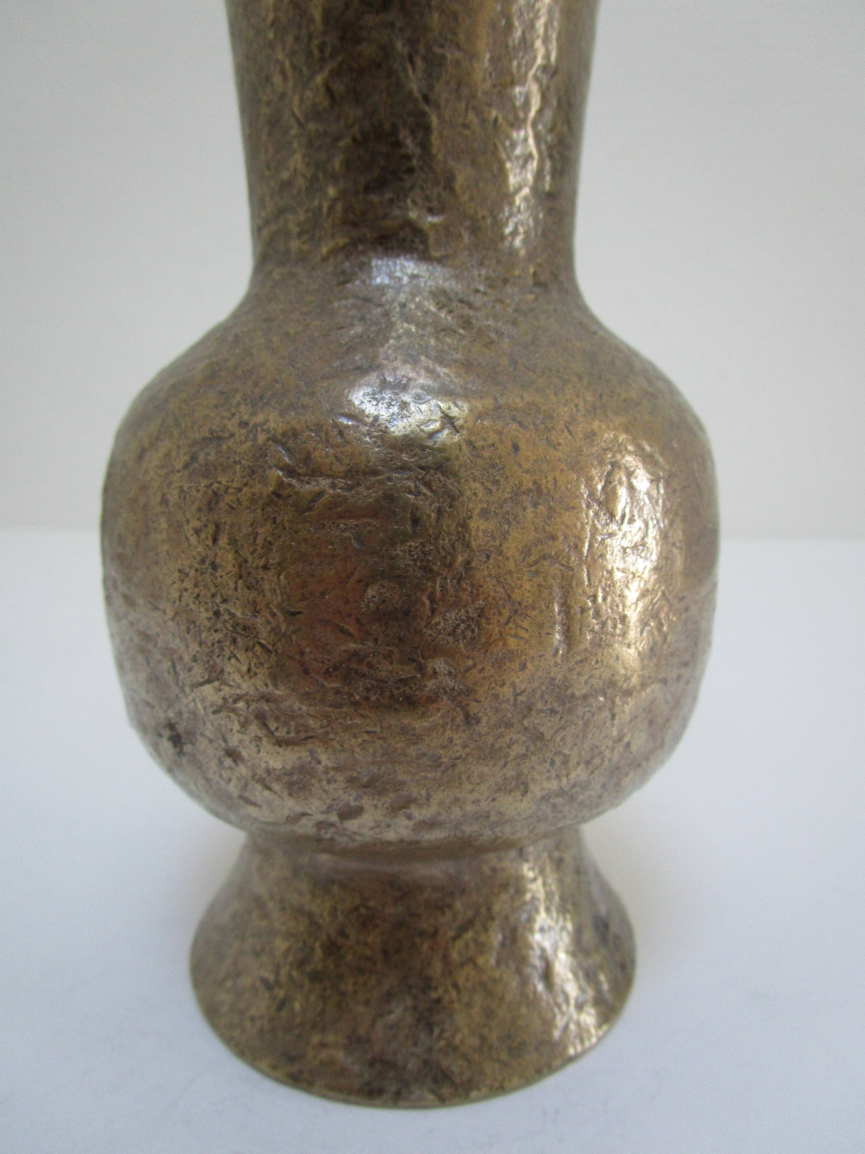 Solid bronze vase brutalist 70s