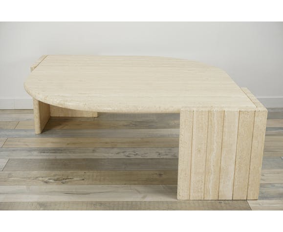 Italian coffee table in travertine, 1970