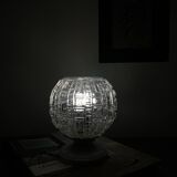 Ceiling light or globe wall light, moulded glass, 14 cm, porcelain rose.