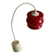 White and red opaline glass chandelier vintage 1970 space age