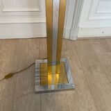 Lampadaire chromé et doré, Italie, 1970