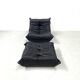 Set of French Togo lounge chair and ottoman in black leather attributed to Michel Ducaroy for Ligne Roset, 1970s