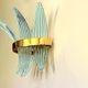 Ligh-blue “palmette” murano glass belt wall sconce