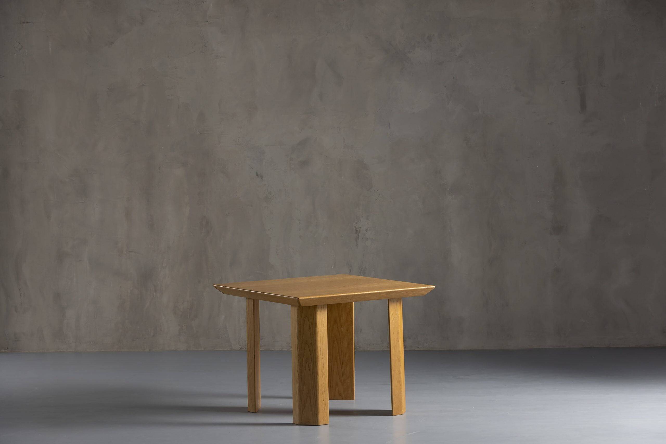 Square oak dining table, Germany, 1970s
