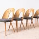 Set of 4 Mid Century Modern Dining Chairs by A. Šuman, Reupholstered