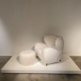 Lounge chair by Märta Blomstedt and matching footstool