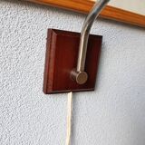 Wall lamp in wood and chrome glass 70s
