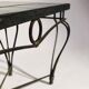 Table basse fer forgé et céramique - 1960