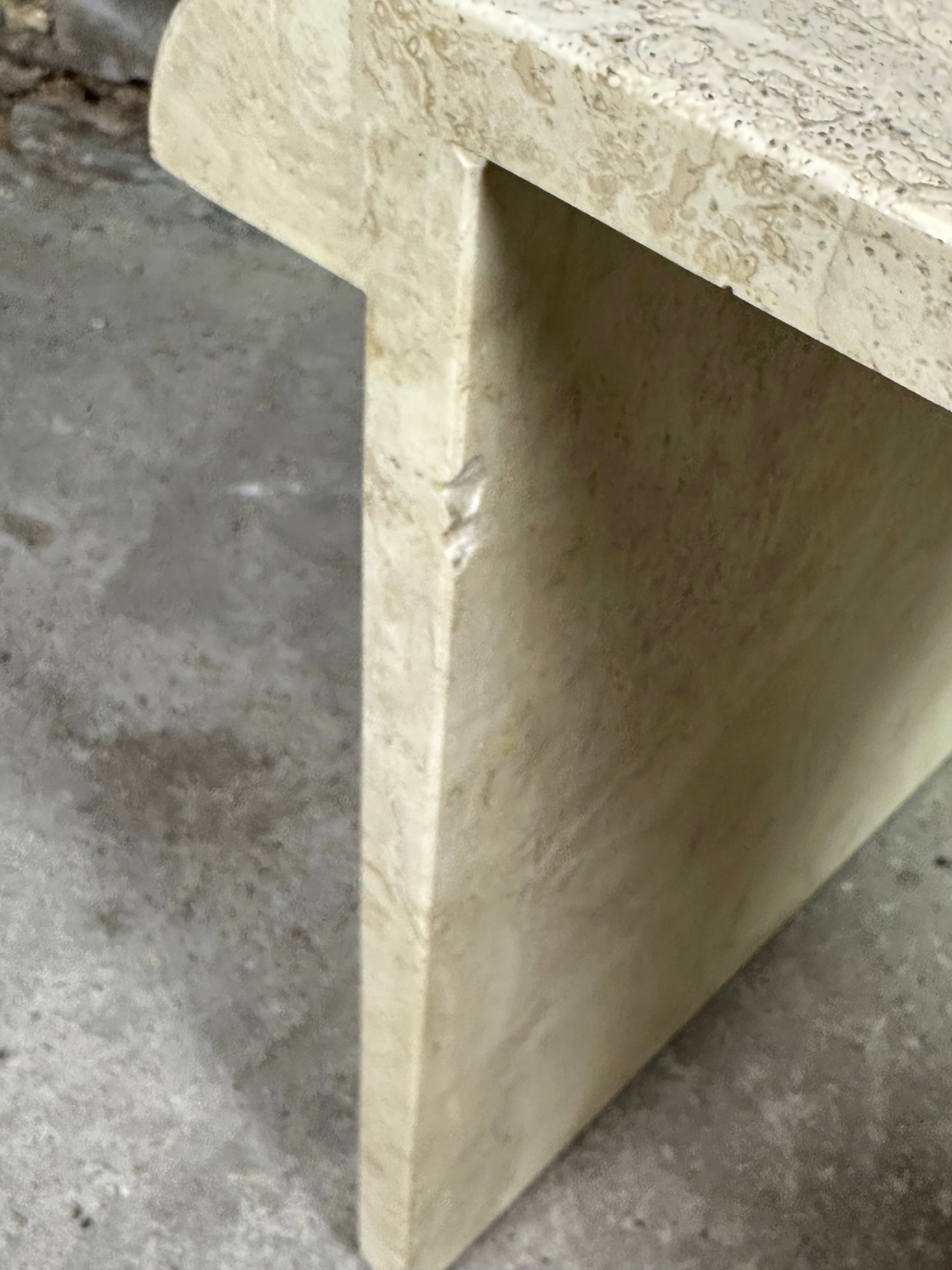 Artelano nesting tables in vintage travertine 1970
