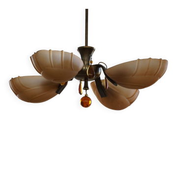 Art Deco chandelier by Paavo Tynell for Taito Oy, Finland, 1930s