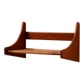 Teak wall shelf with cane details