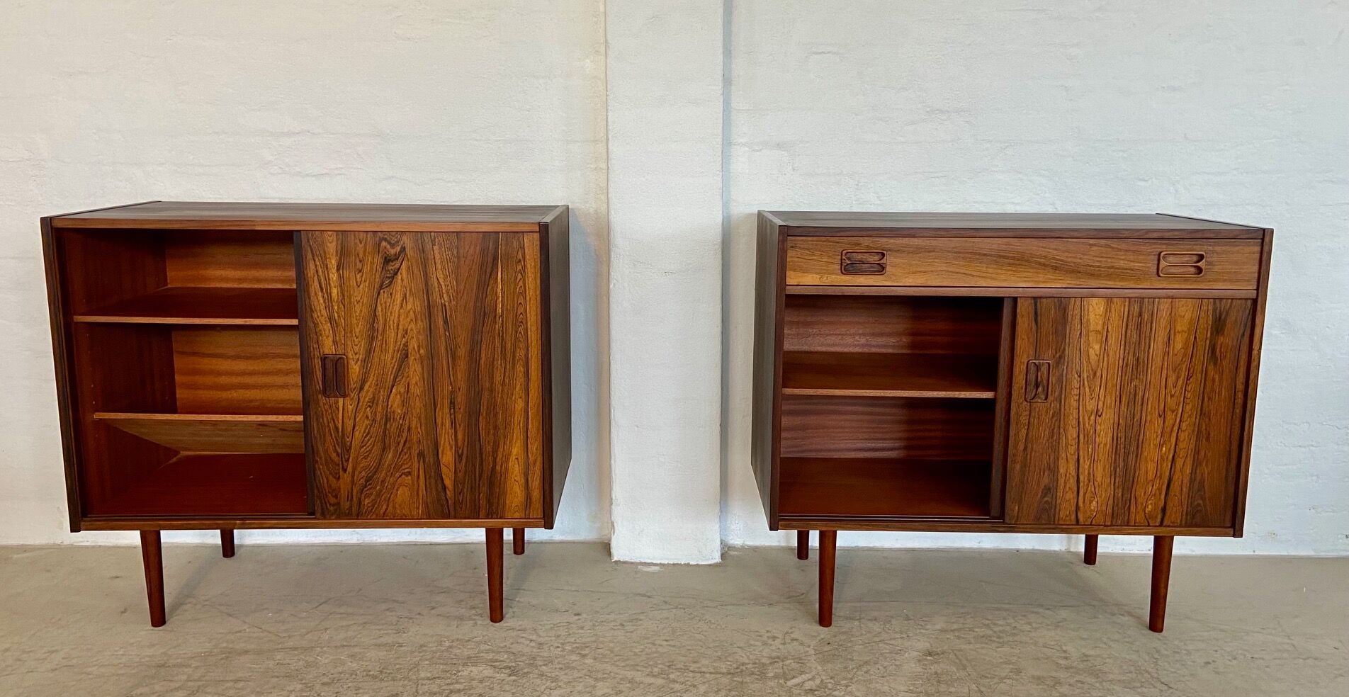 Vintage Danish buffets in rosewood from the 1960s.