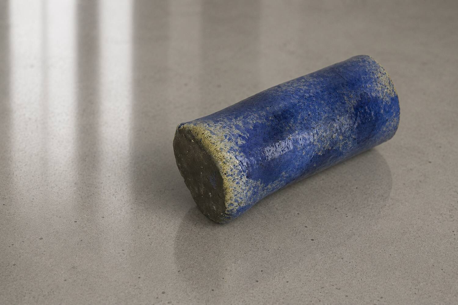 Vintage Natural Scandinavian Modern Blue Clay Ceramic Vase, 1960s