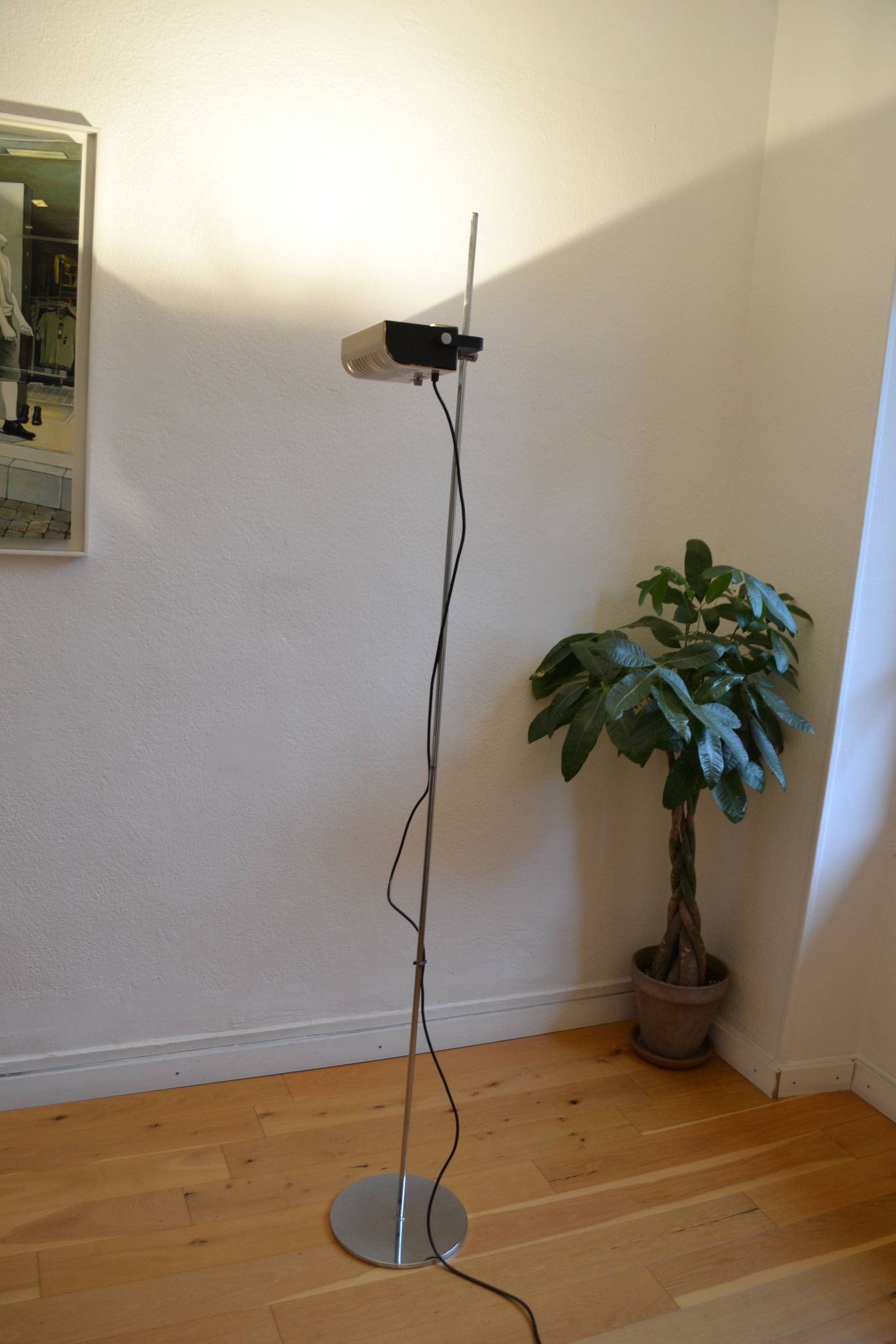 White halogen floor lamp, DLG 626 design, Joe Colombo, circa 1970
