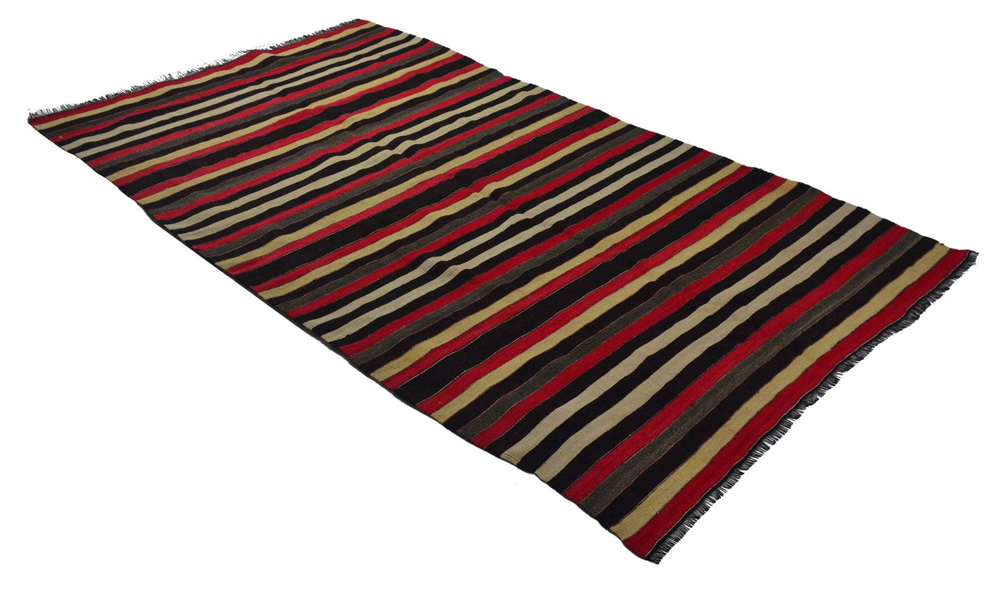 Grand Kilim Oushak Vintage Striped Red and Beige 328 x 190 cm