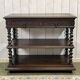 Henry II late 19th century oak serving trolley - top opens into a dresser
