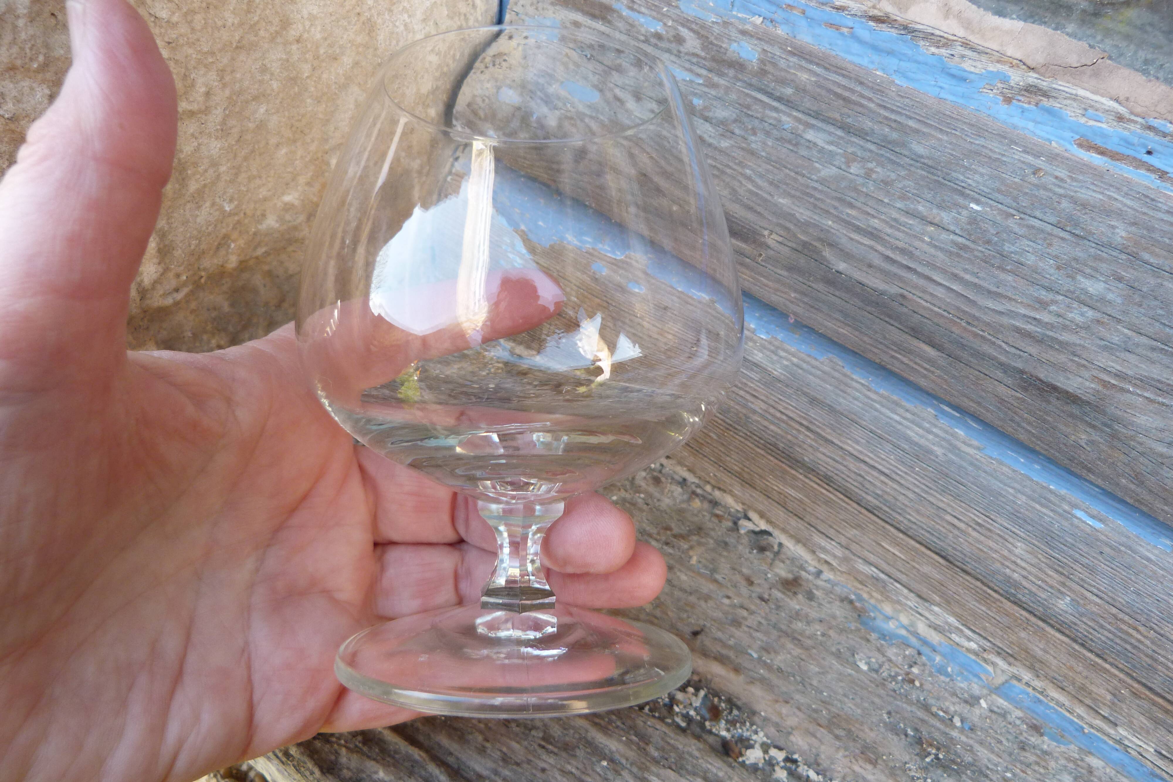 Ancient crystal cognac glass