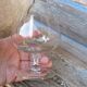 Ancient crystal cognac glass
