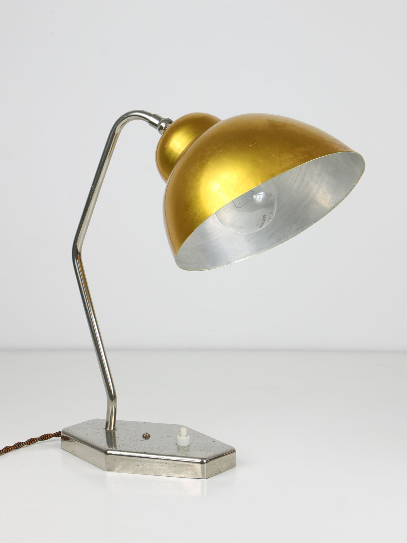 Mid-Century Gold Table Lamp, 1960s