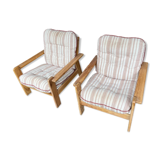 Paire de fauteuils en bois PIN