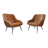 Pair of vintage leatherette armchairs