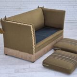 1960s, Danish velour 2 seater drop arm sofa, wool, original condition.