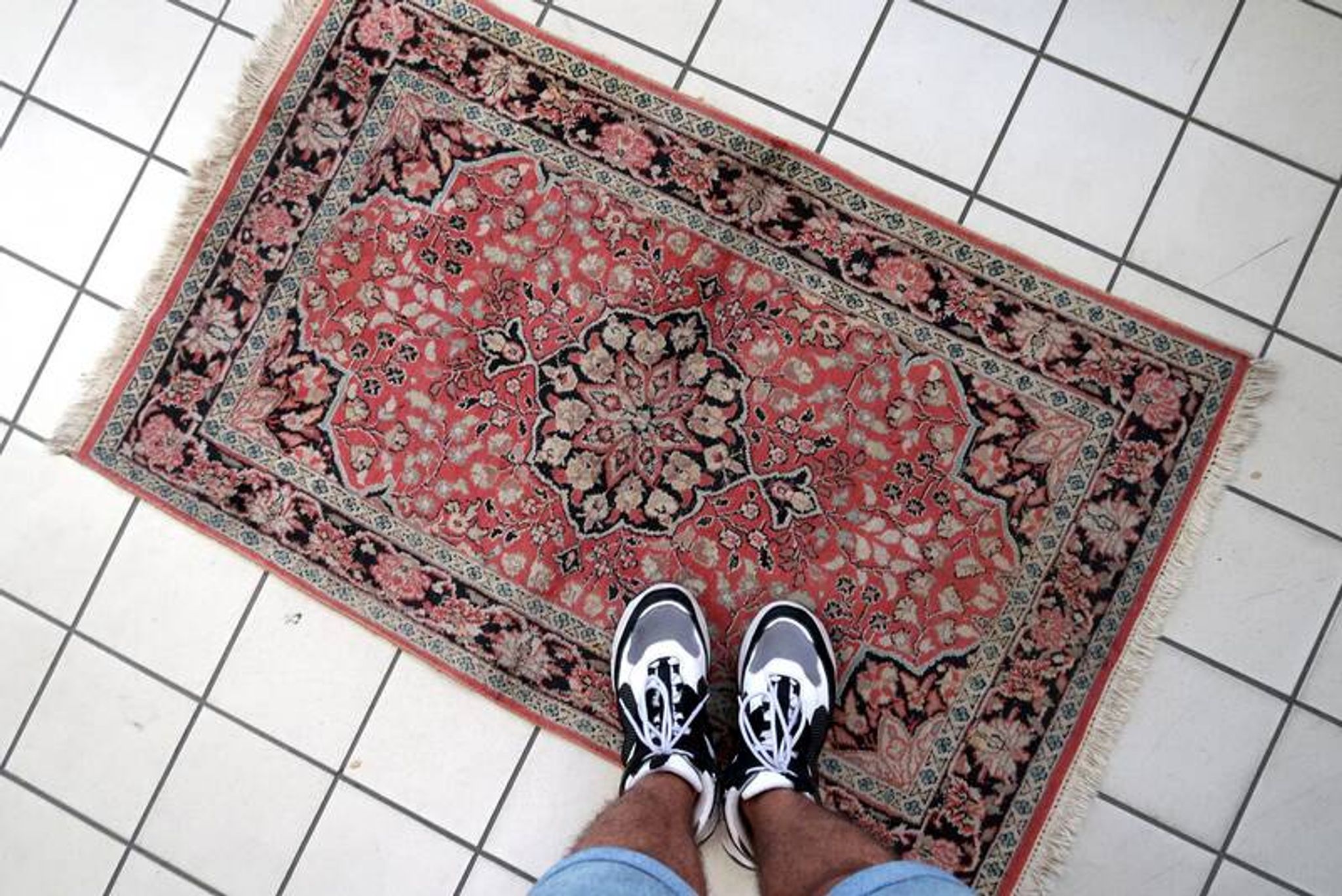 Tapis Tabriz Vintage Fait Main en Laine du Cachemire – 78 x 129 cm
